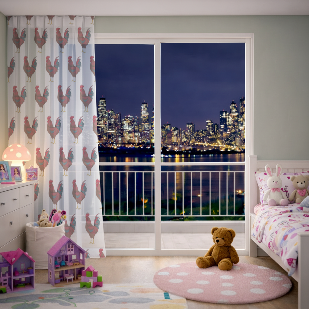 Wilson Lo Siento Retro Graphic Art Sheer Curtain