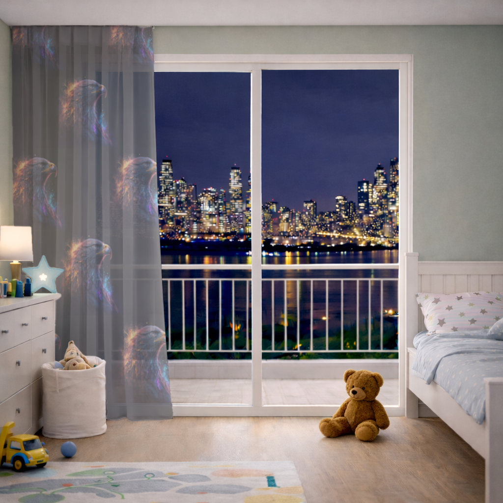 Eagle image A symbol of strength and freedom. Sheer Curtain