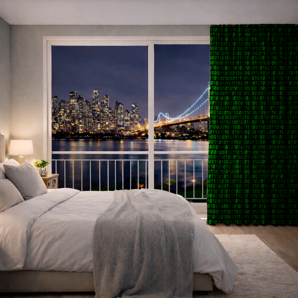 Matrix Style Digital Binary Code Background Drapes