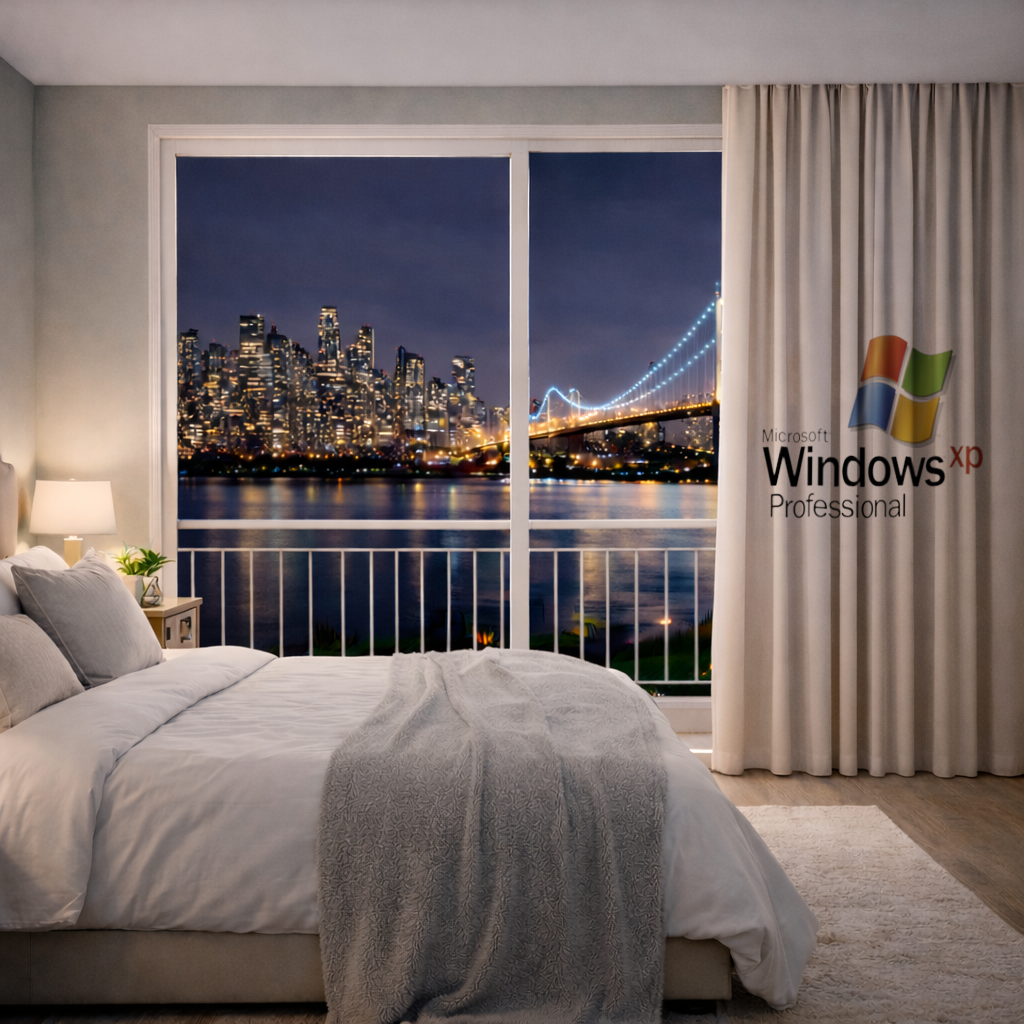 Digital Nostalgia Windows XP Iconic Logo Drapes