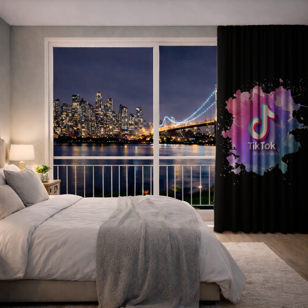 TikTok Logo with Watercolor Effect Drapes
