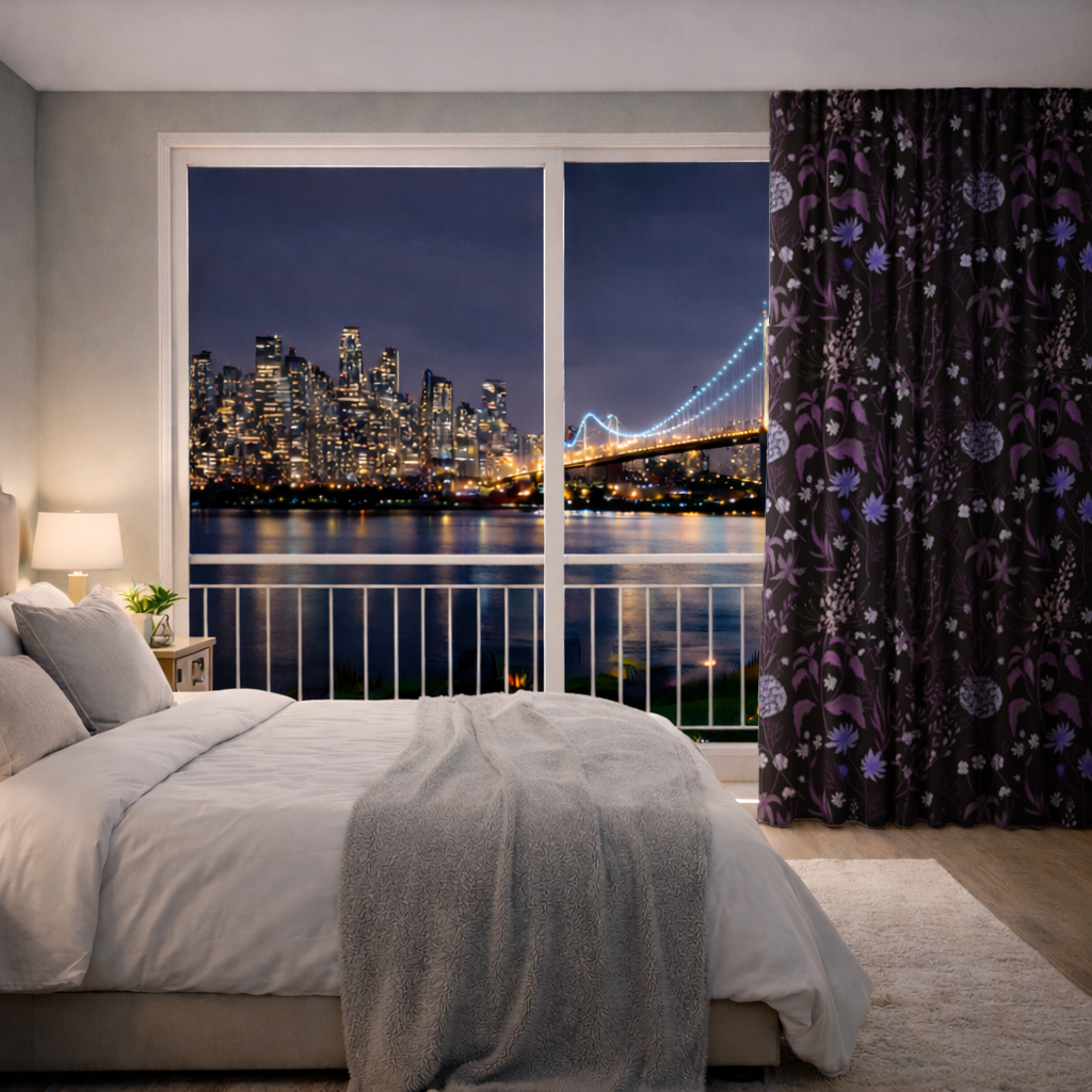 Purple Gothic Botanical Drapes