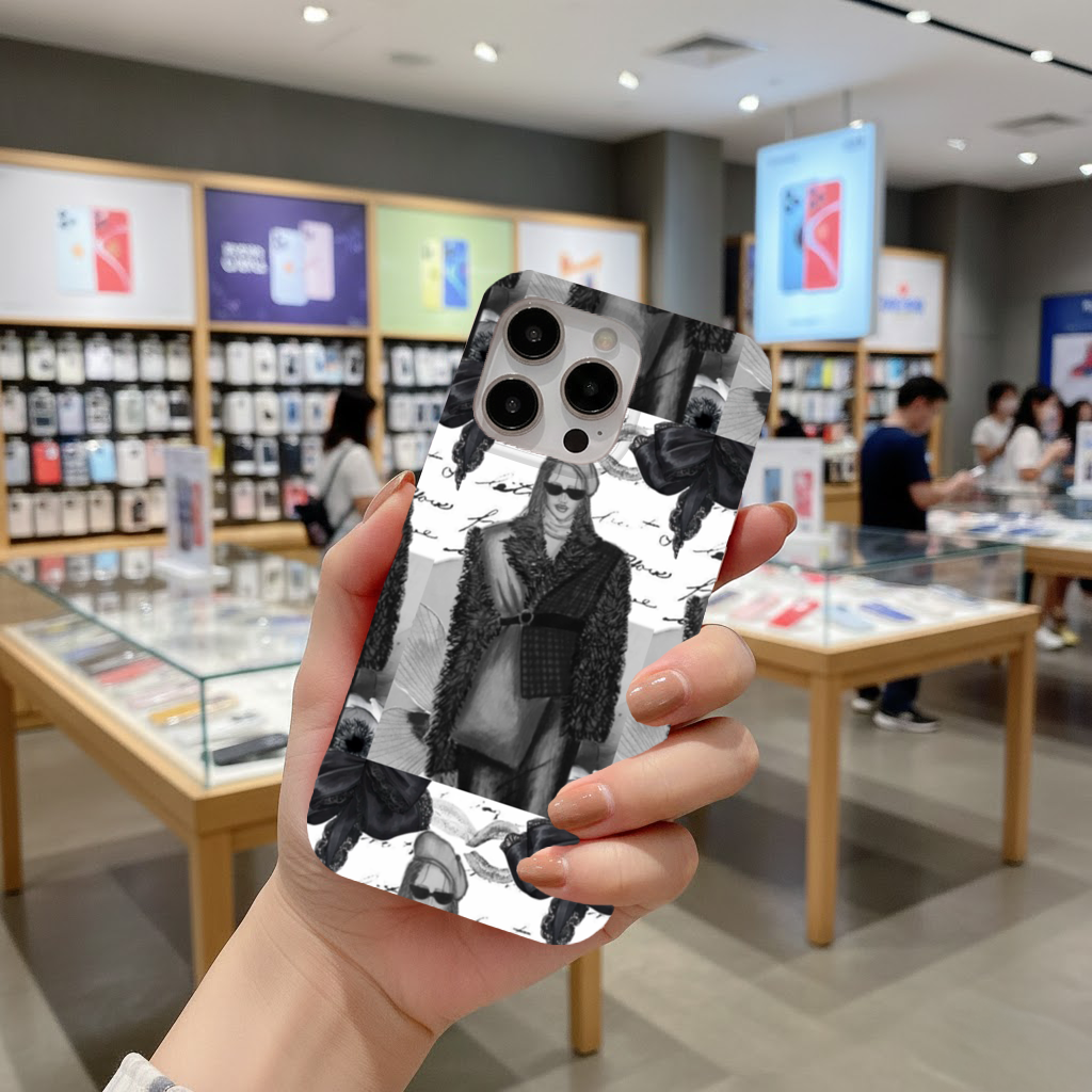 Black White Illustration iPhone 16 Pro Max Case