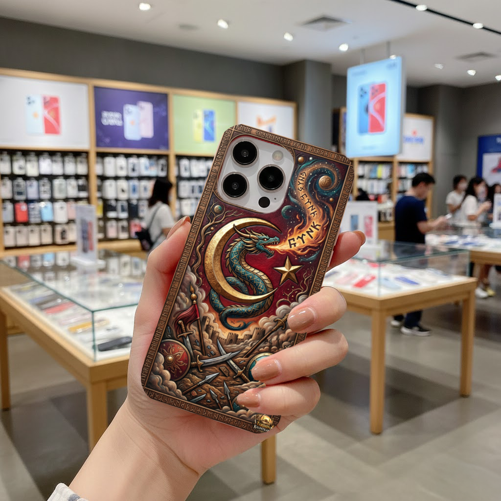 Mythical Dragon Crescent Phone Case iPhone 16 Pro Max Case