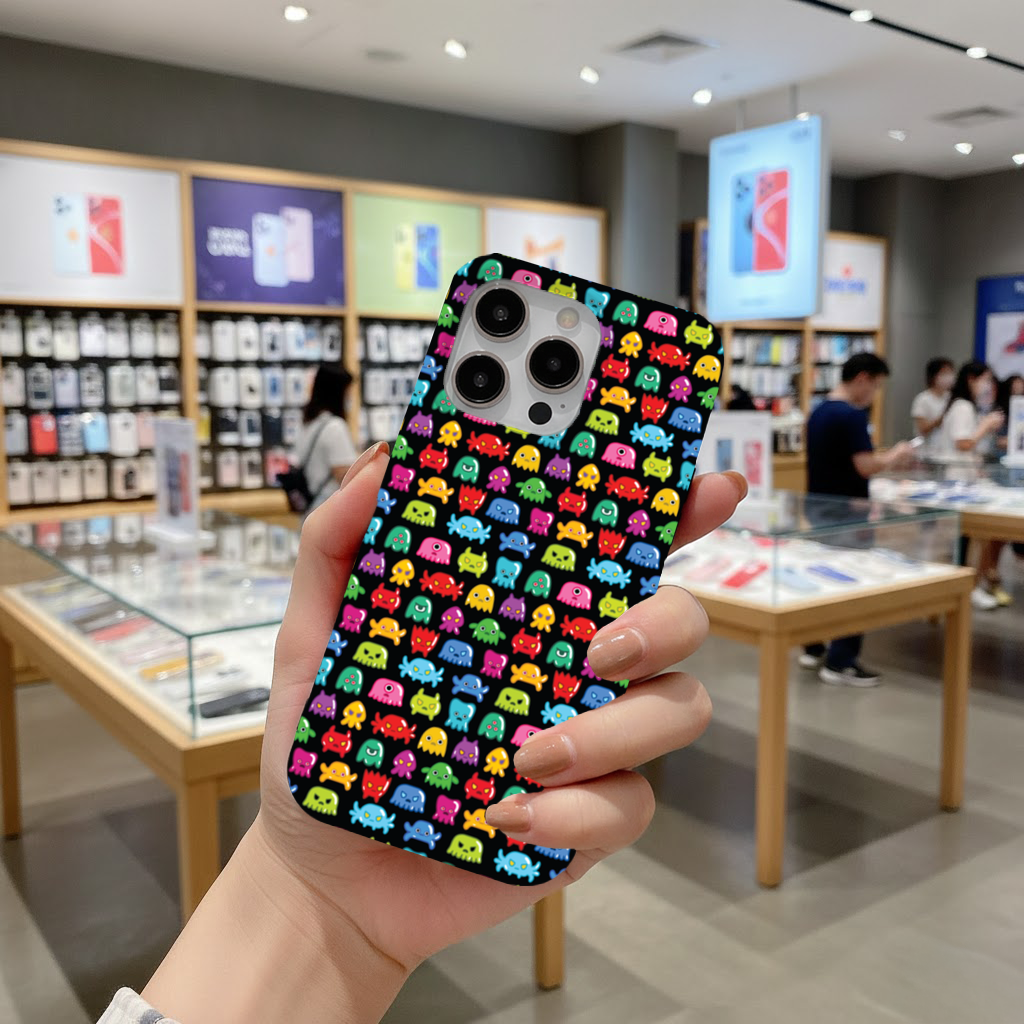 Cute Colorful Monsters Seamless Pattern iPhone 16 Pro Max Case