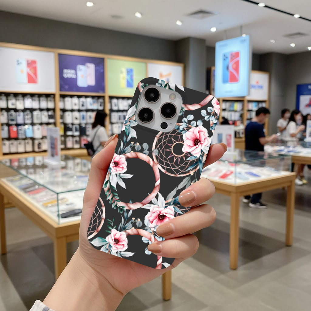 Boho Floral Dreamcatcher Pattern iPhone 16 Pro Max Case