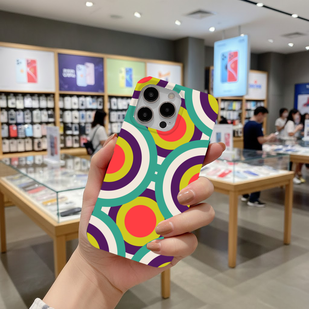 Colorful Geometric Circle Pattern iPhone 16 Pro Max Case