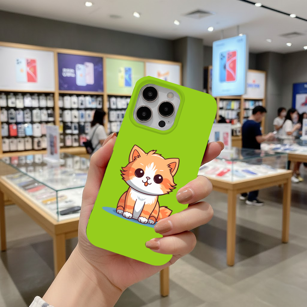Cute Orange Cat Illustration iPhone 16 Pro Max Case