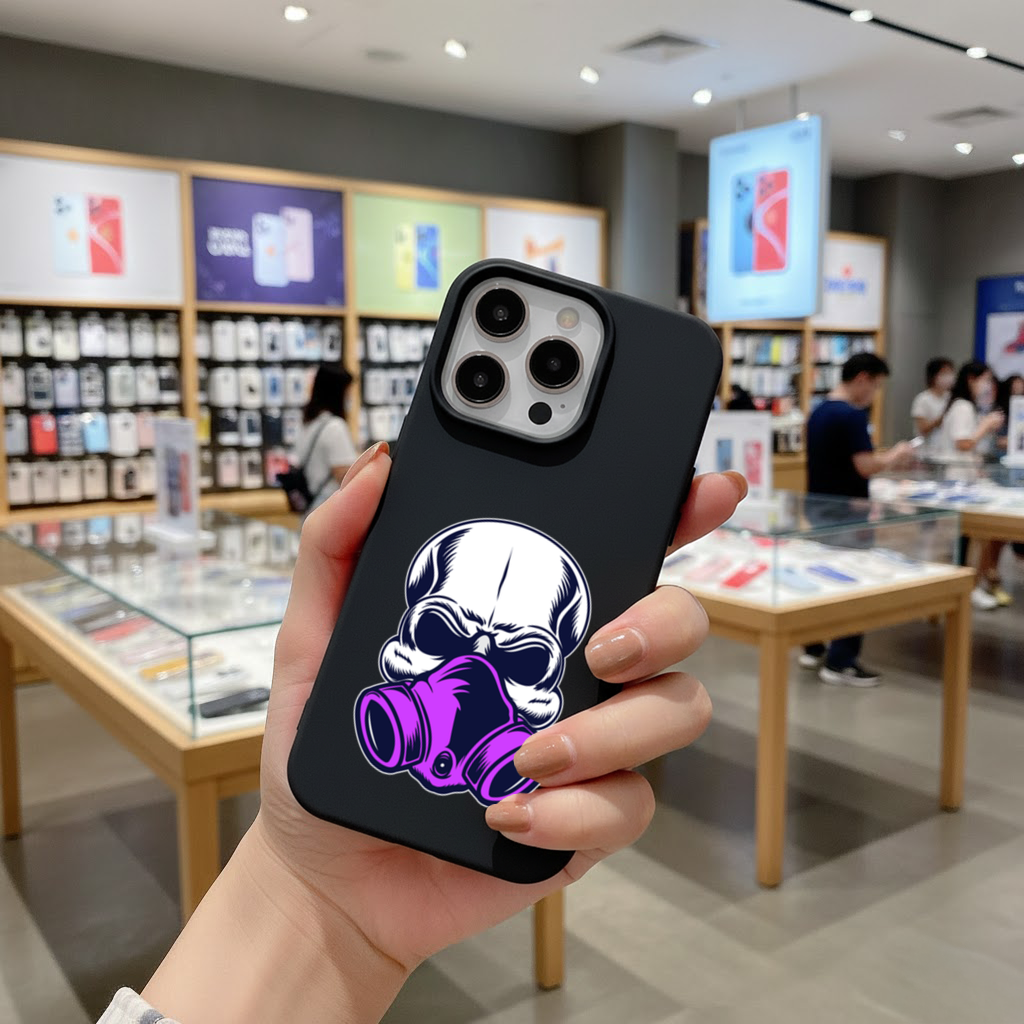 Skull with Gas Mask Illustration Modern and Edgy Design iPhone 16 Pro Max Case
