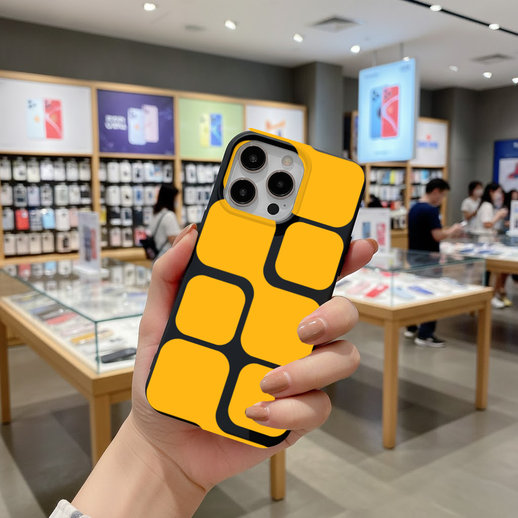 Yellow Geometric Labyrinth and Modern Abstract Pattern iPhone 16 Pro Max Case