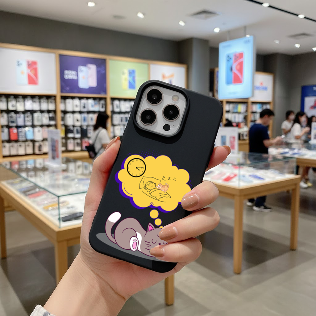 Cat Planning a 4 AM Zoomies Illustration iPhone 16 Pro Max Case
