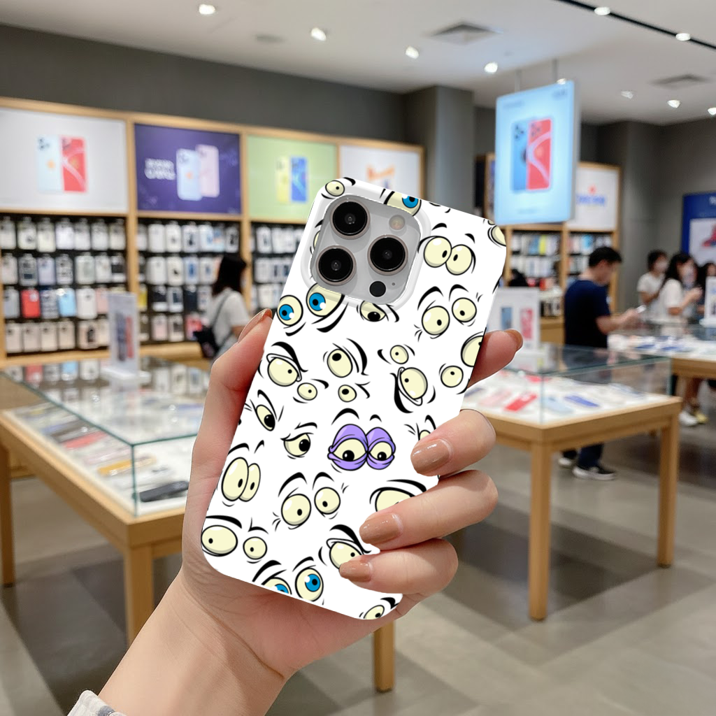 Funny Cartoon Eyes Pattern iPhone 16 Pro Max Case