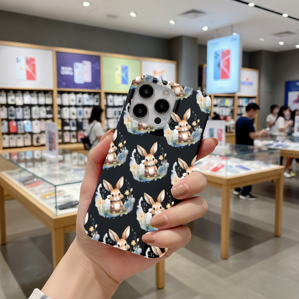 Cute Bunny Watercolor Illustration iPhone 16 Pro Max Case