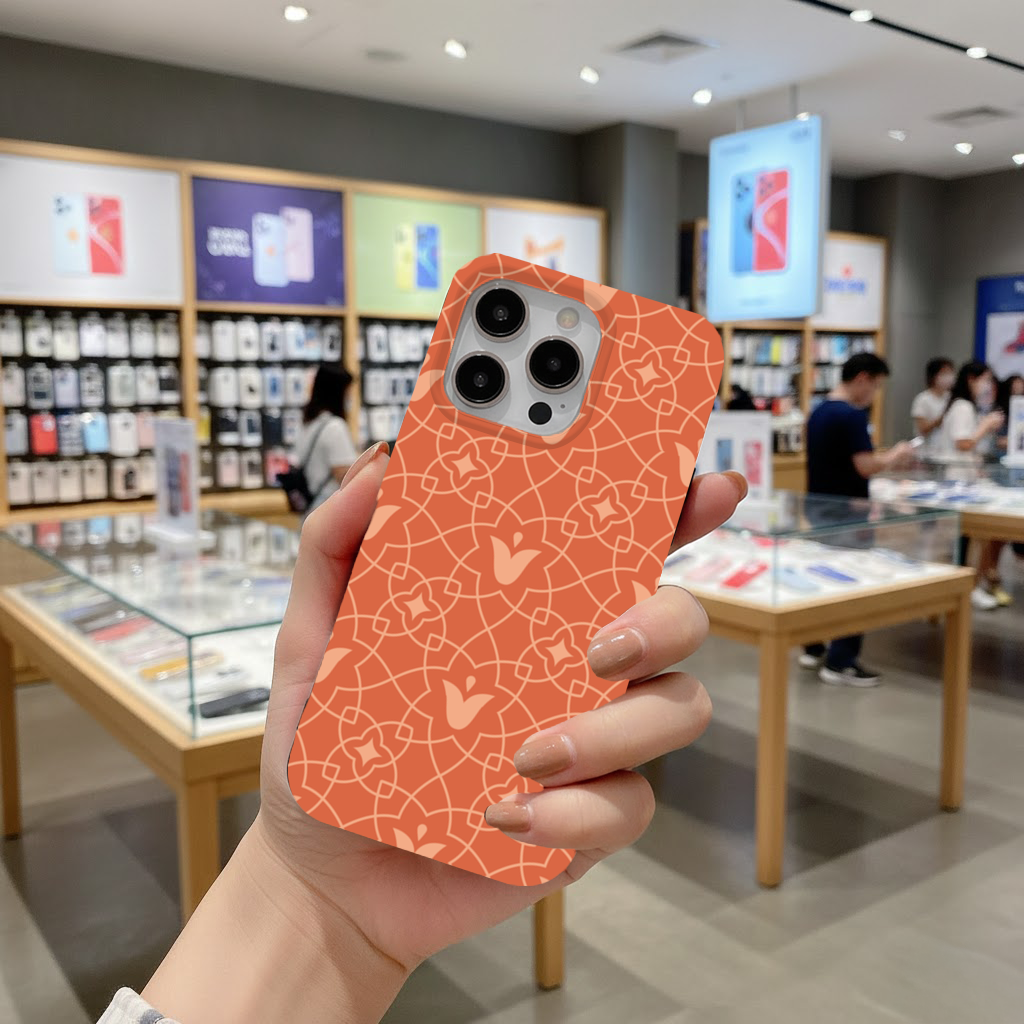 Modern Geometric Linear Terracotta Pattern iPhone 16 Pro Max Case
