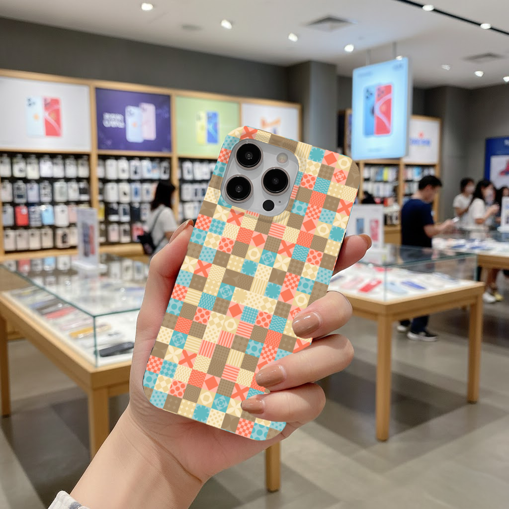 Colorful Modern Geometric Square Pattern iPhone 16 Pro Max Case