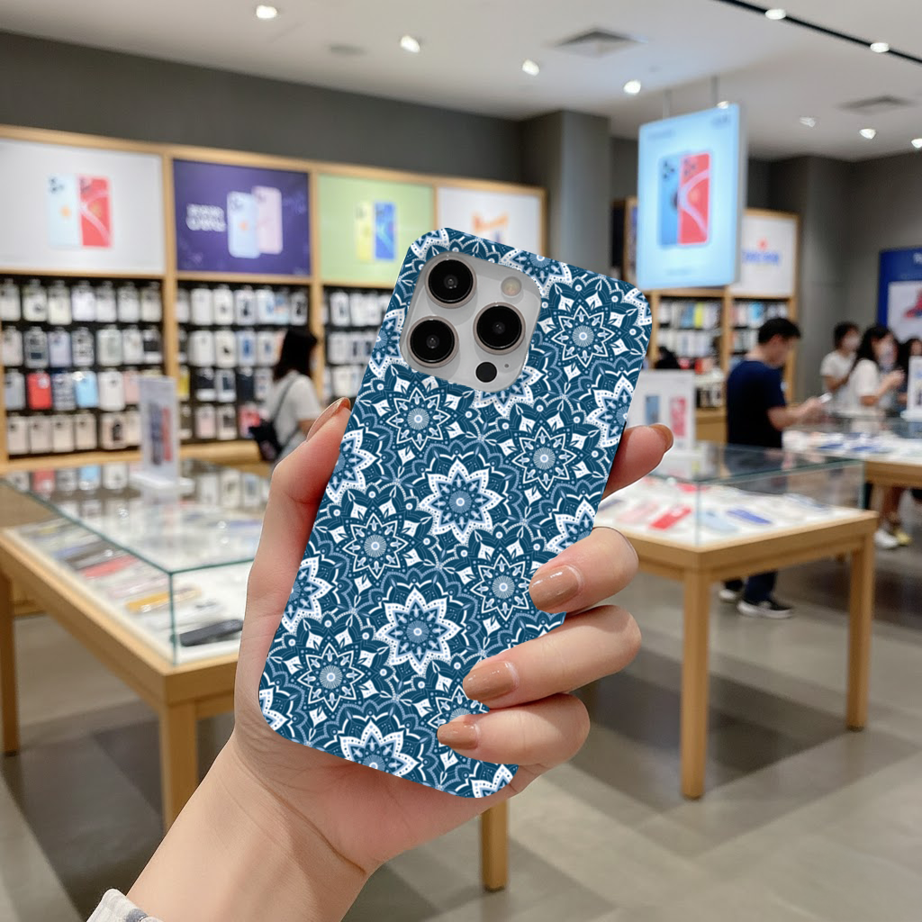 Elegant Blue Mandala Pattern iPhone 16 Pro Max Case