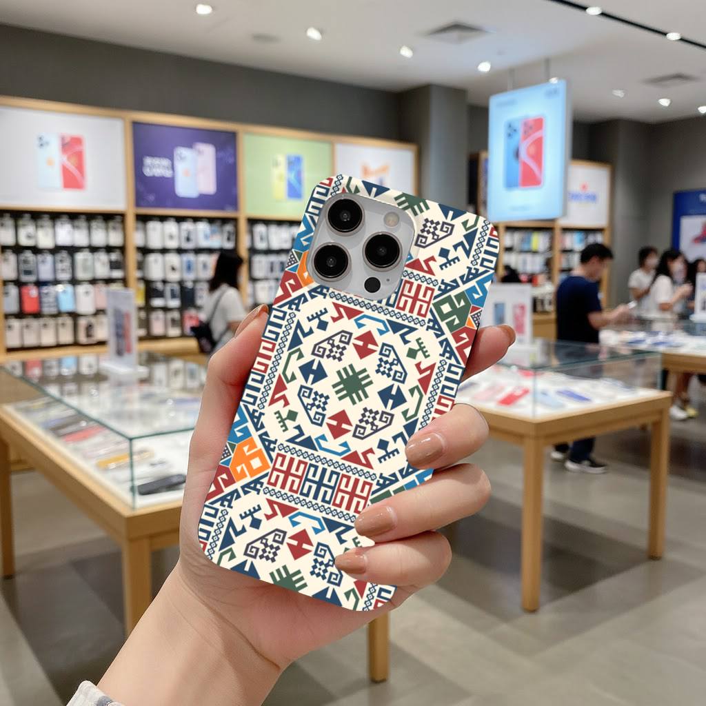Multicolor Ethnic Geometric Motif iPhone 16 Pro Max Case