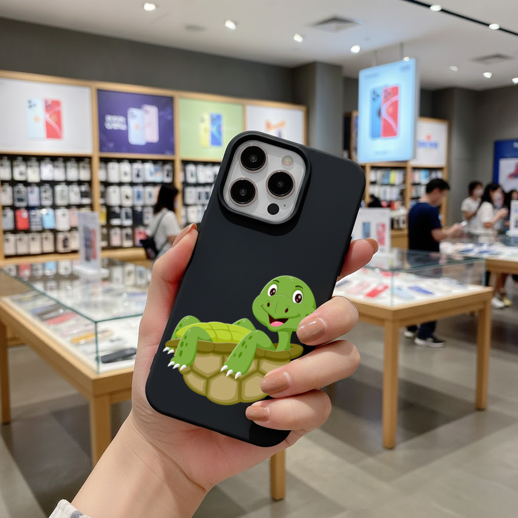 Happy Smiling Green Turtle in Shell iPhone 16 Pro Max Case