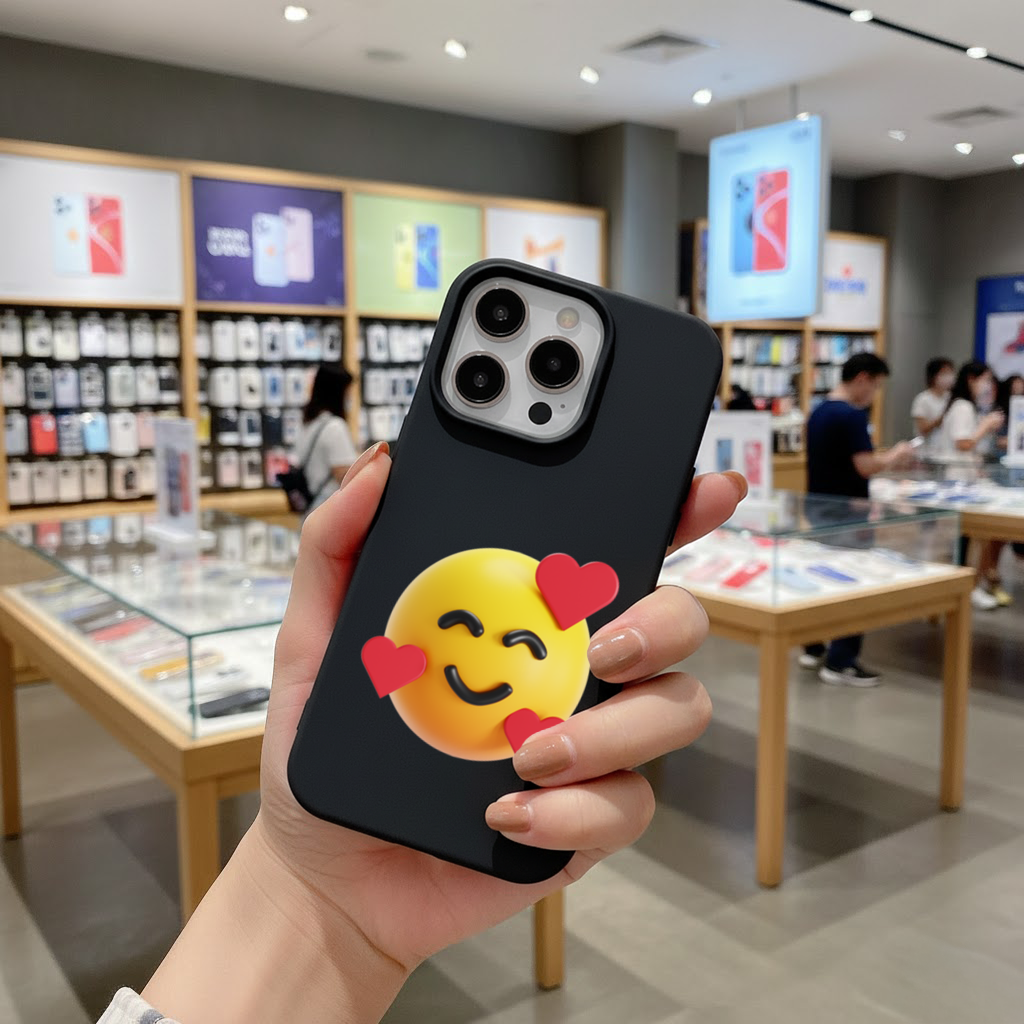 3D Hearts Smiling Emoji iPhone 16 Pro Max Case