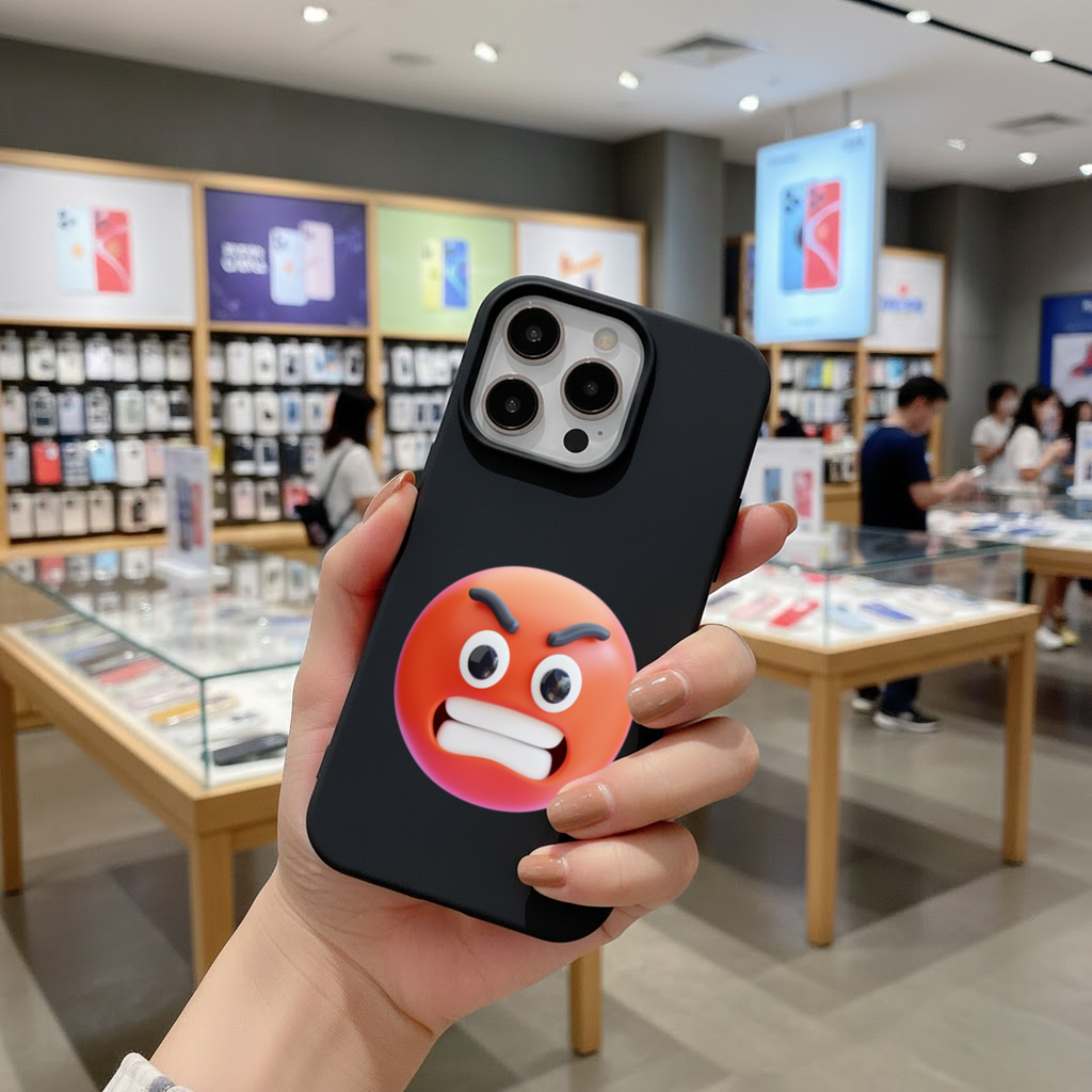 3D Angry Emoji iPhone 16 Pro Max Case