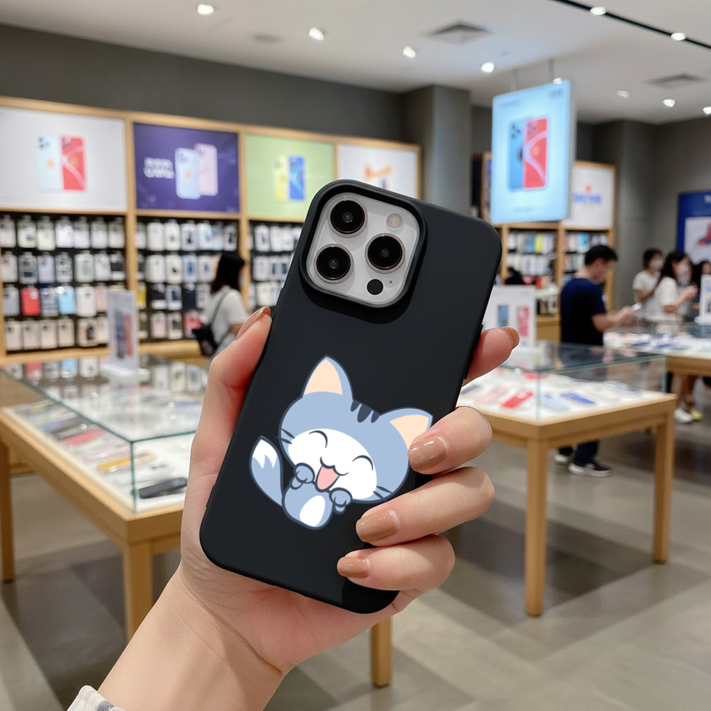 Kawaii Blue Cat iPhone 16 Pro Max Case