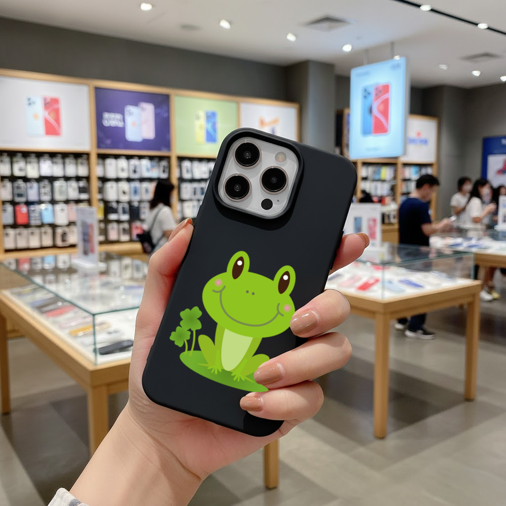 Cute Green Frog iPhone 16 Pro Max Case