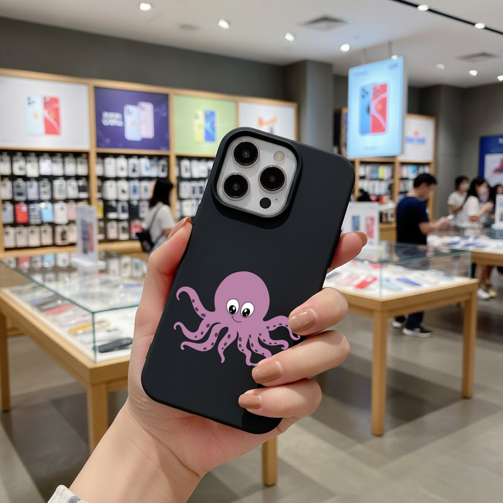 Cute Purple Octopus iPhone 16 Pro Max Case