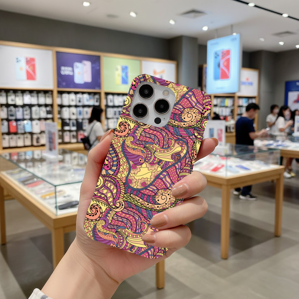 Psychedelic Zentangle Floral iPhone 16 Pro Max Case