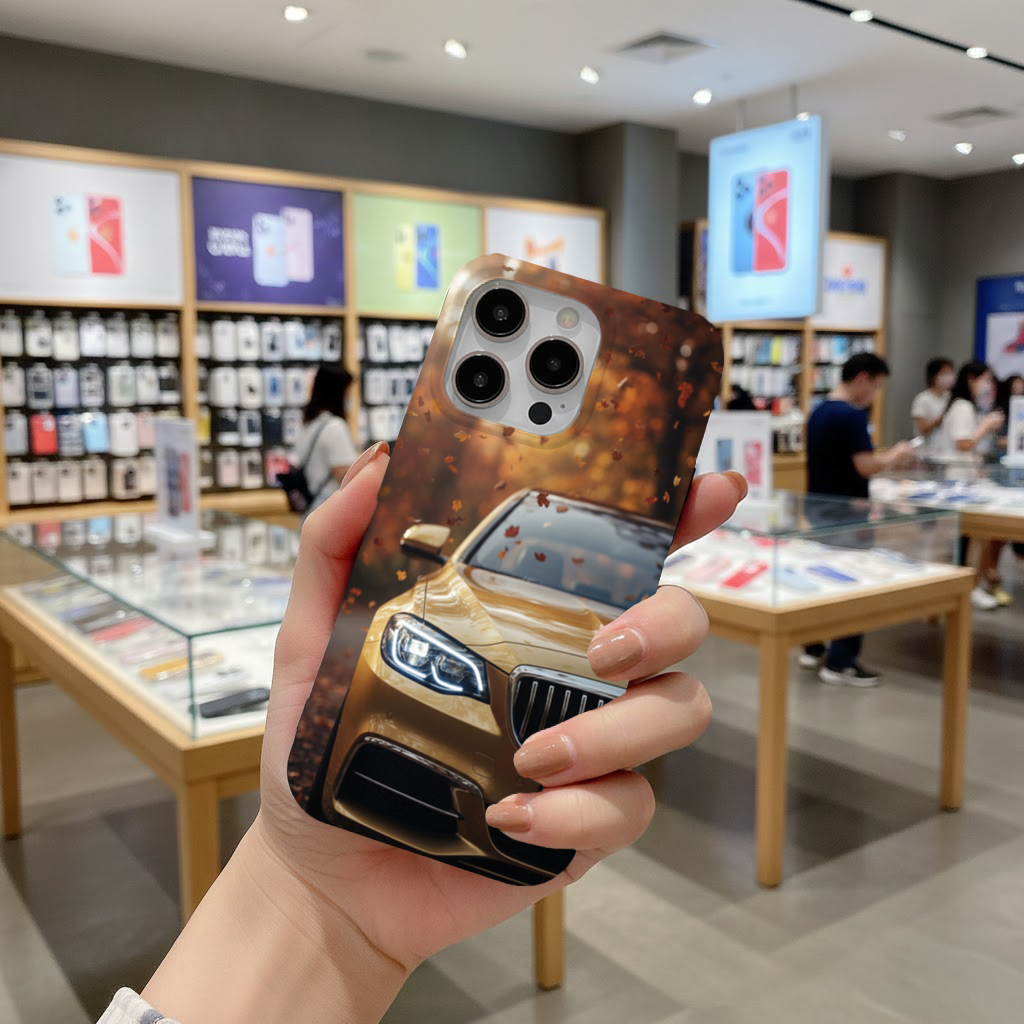 Gold Car and Autumn Leaves iPhone 16 Pro Max Case