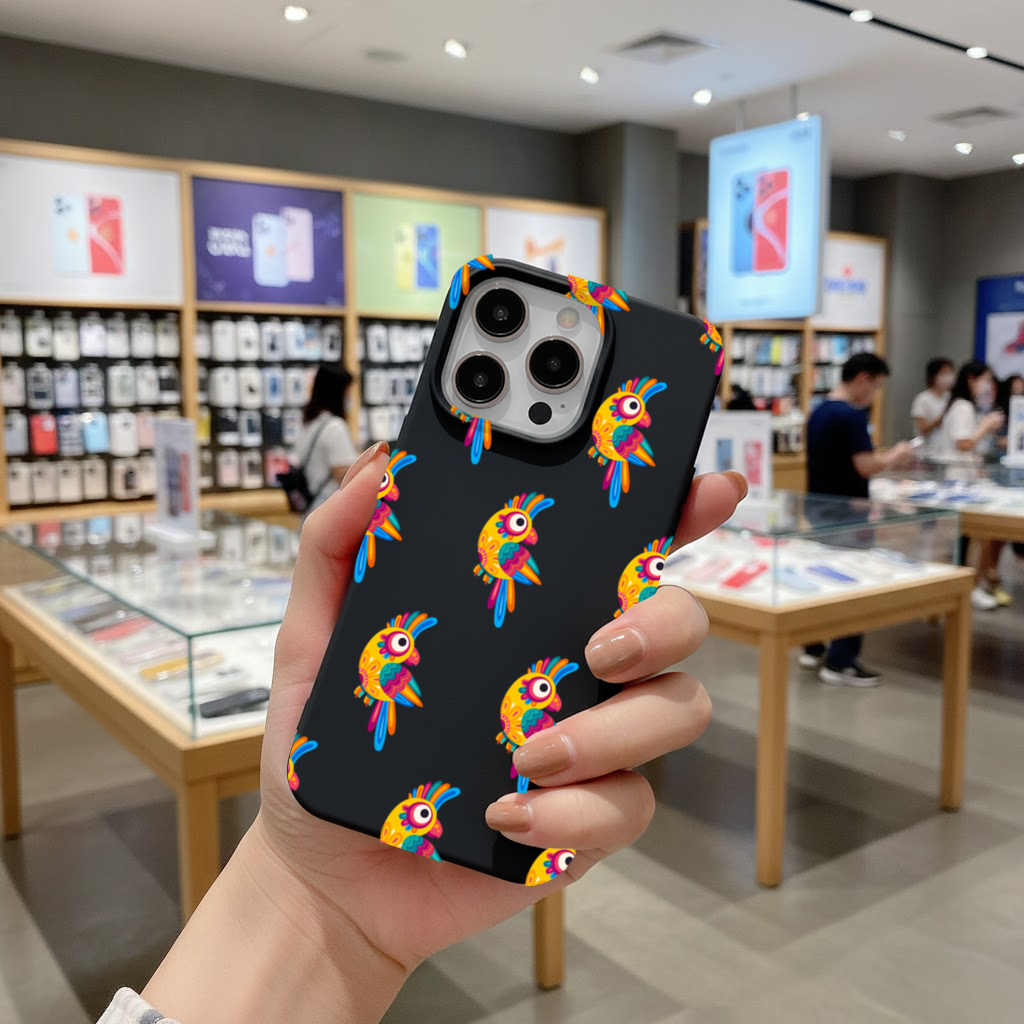 Vibrant Tropical Parrot Folk iPhone 16 Pro Max Case