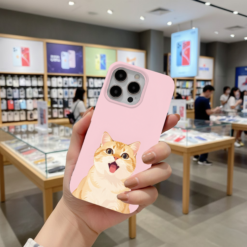 Kawaii Meowing Orange Cat iPhone 16 Pro Max Case