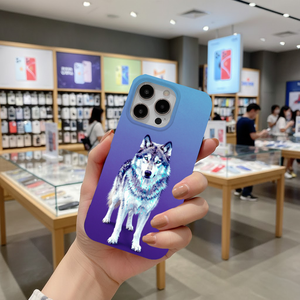 Mystic Blue Eyed Wolf iPhone 16 Pro Max Case