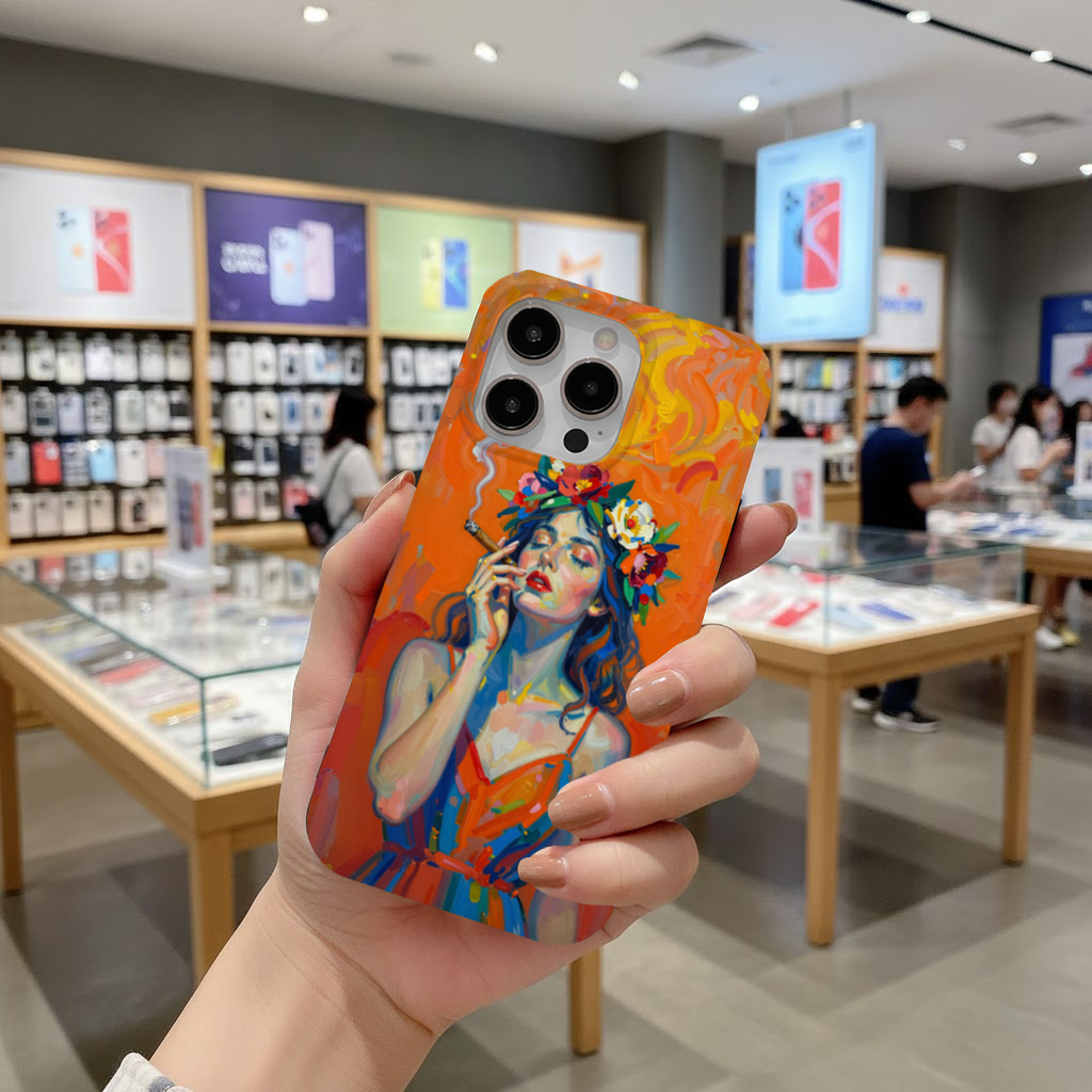 Bohemian Woman with Flower Crown iPhone 16 Pro Max Case