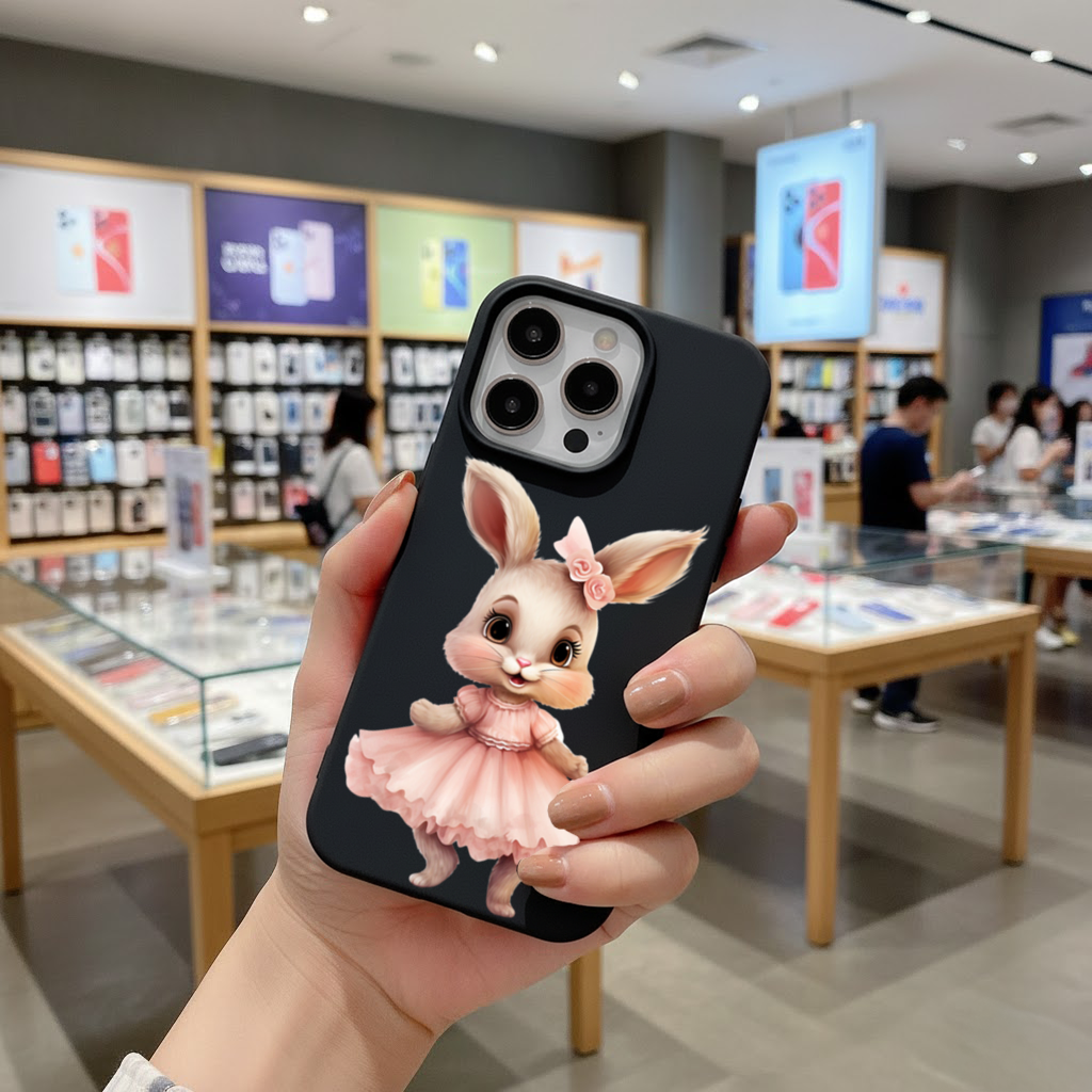 Kawaii Rabbit in Pink Ruffled Dress iPhone 16 Pro Max Case