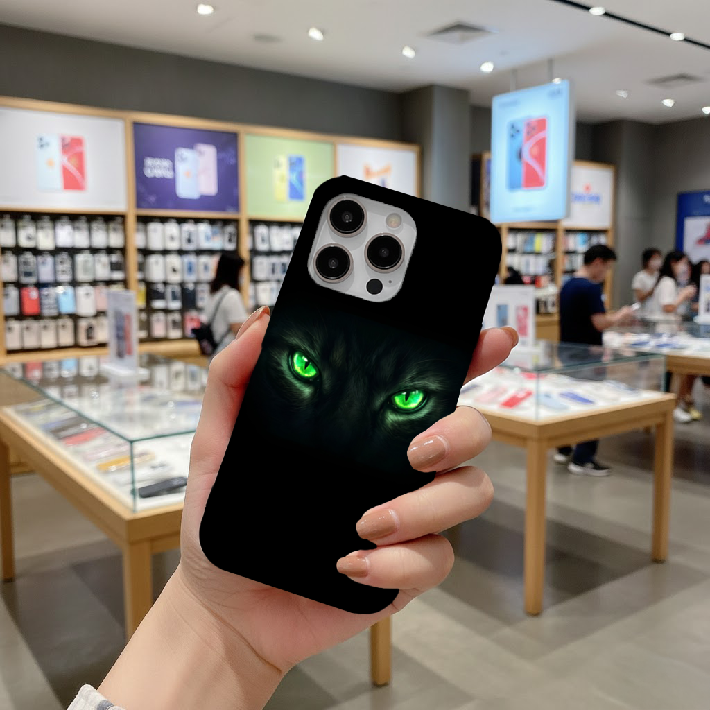 Glowing Green Monster Eyes iPhone 16 Pro Max Case