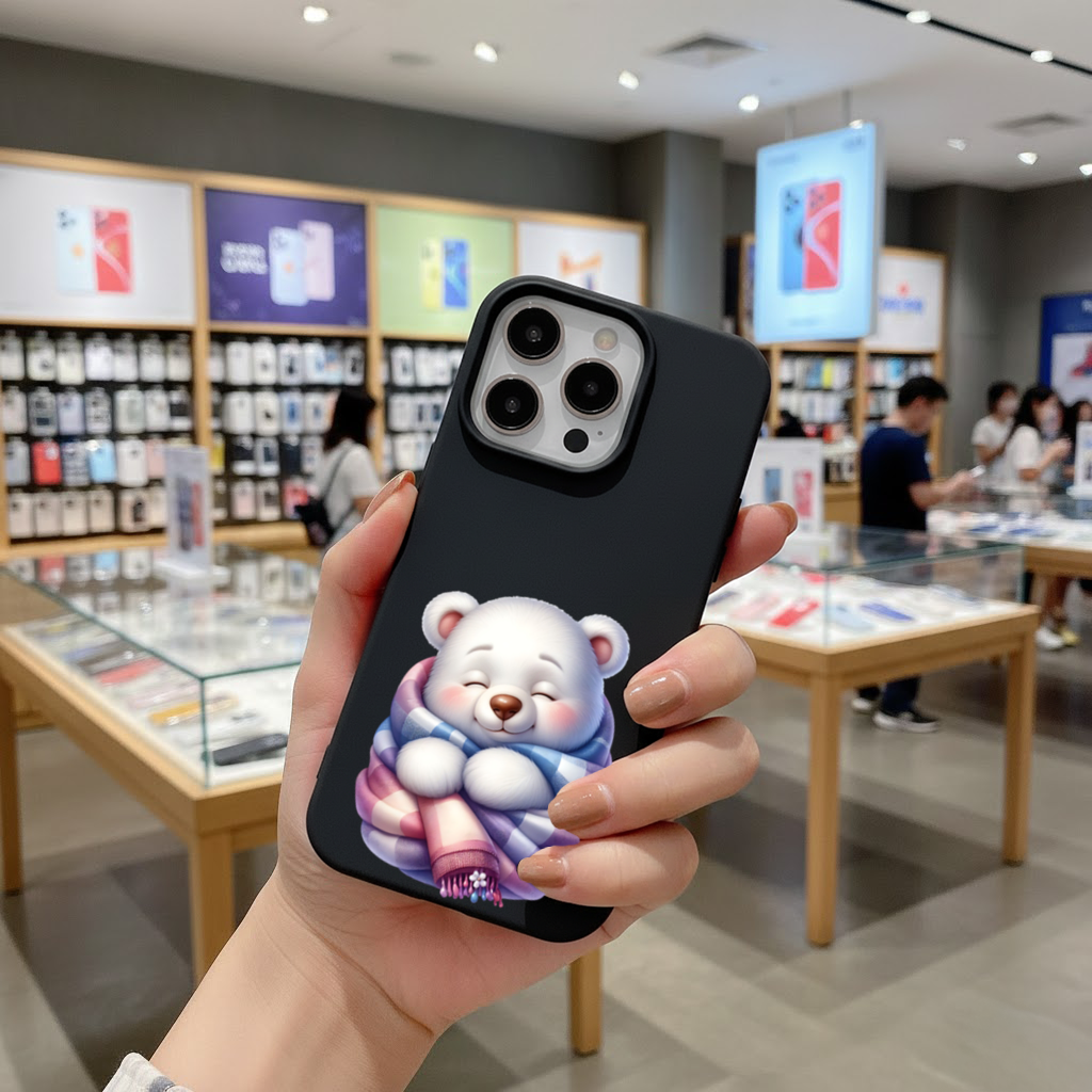 Cozy Sleepy Polar Bear Cub iPhone 16 Pro Max Case