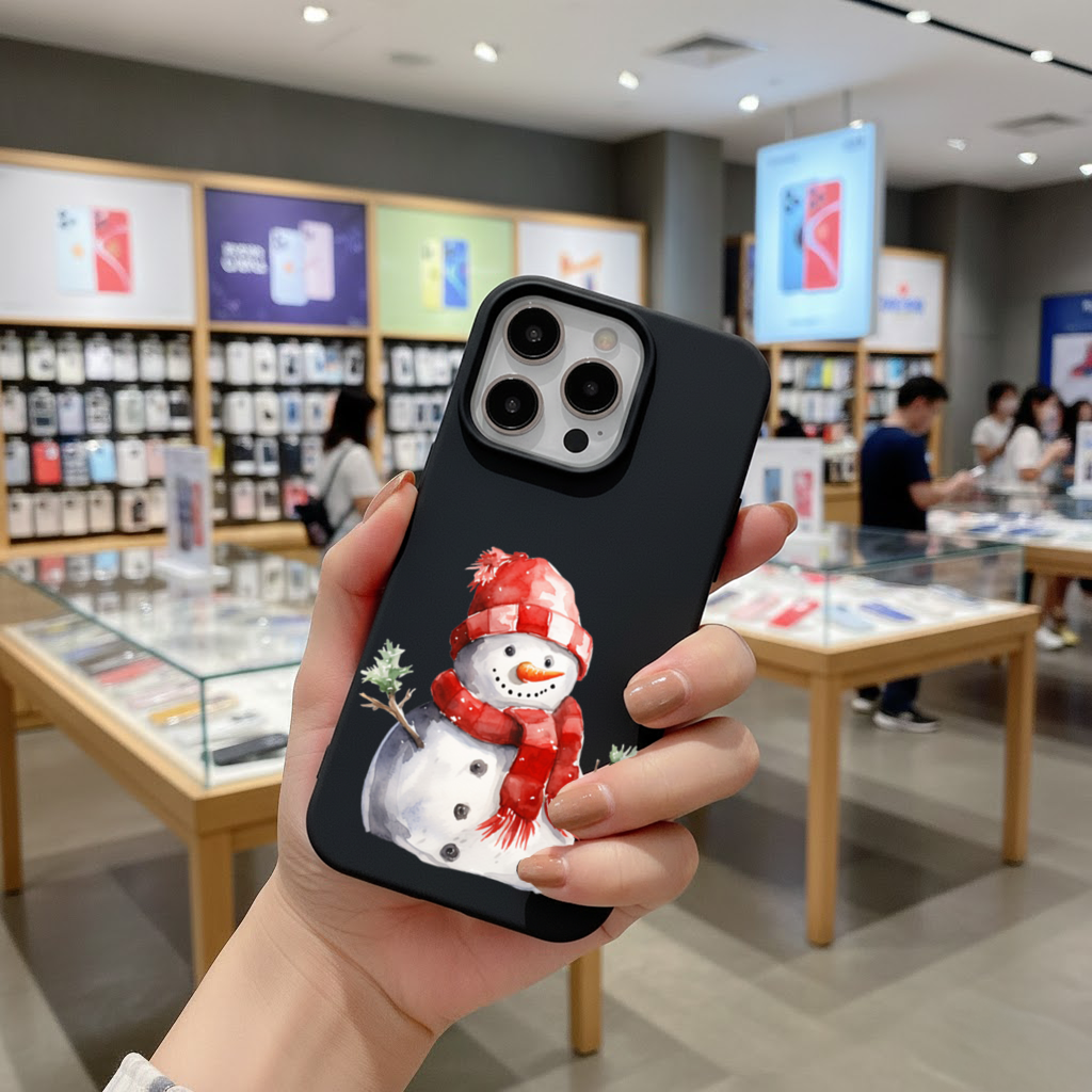 Cozy Red Scarf Snowman iPhone 16 Pro Max Case