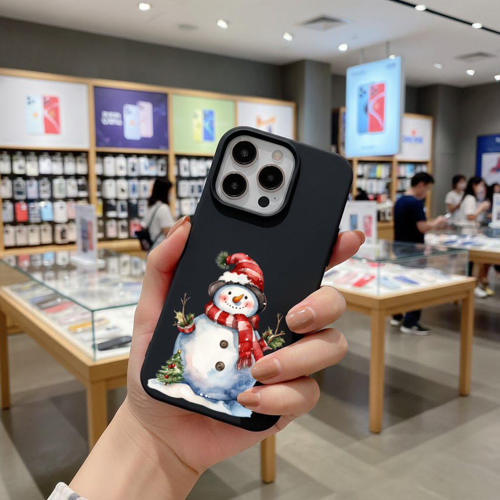 Whimsical Red Snowman iPhone 16 Pro Max Case