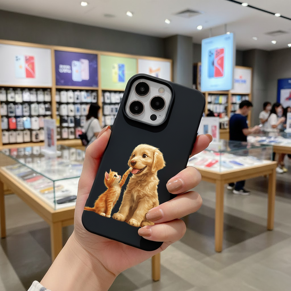Golden Retriever and Ginger Kitten iPhone 16 Pro Max Case