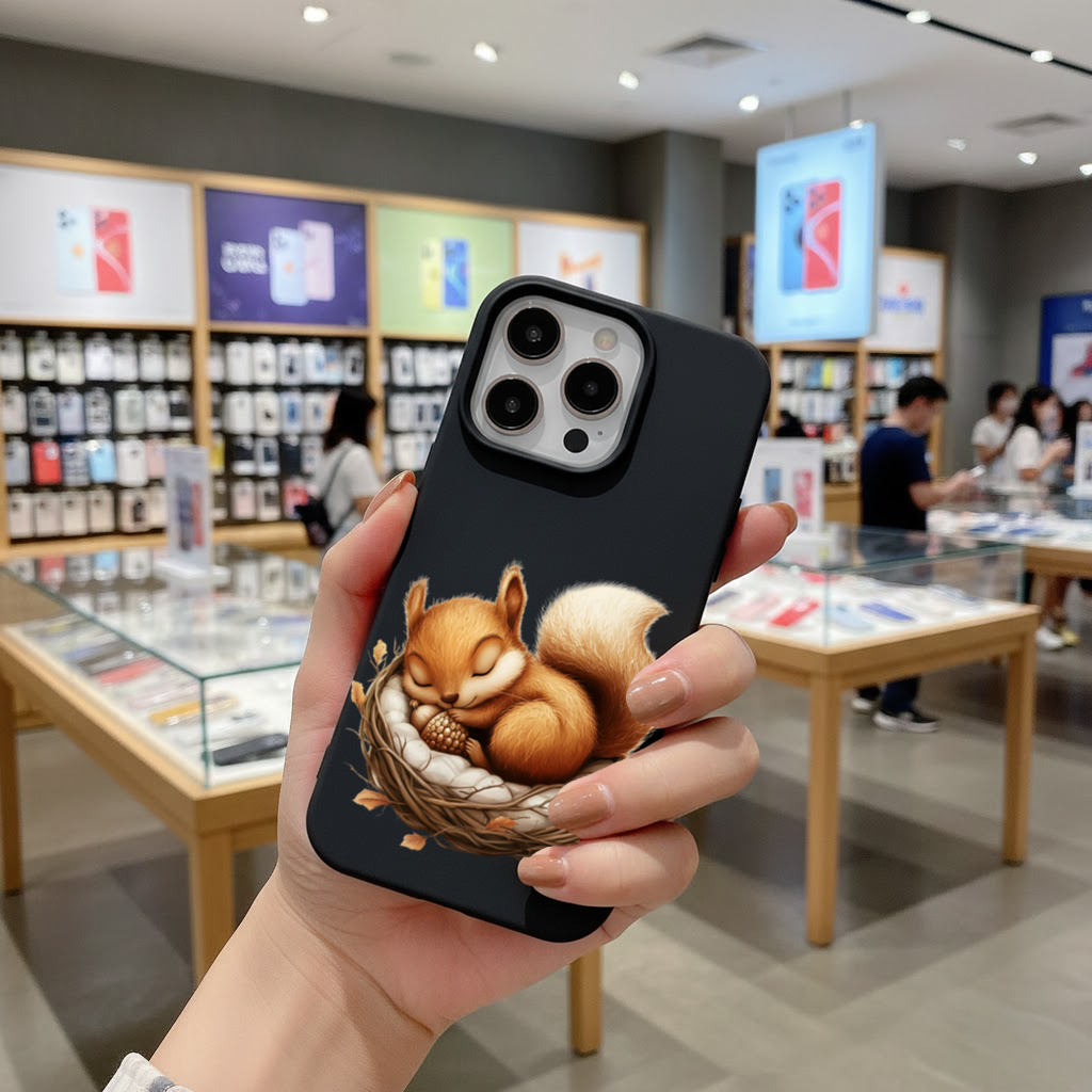 Sleeping Baby Squirrel in Nest iPhone 16 Pro Max Case
