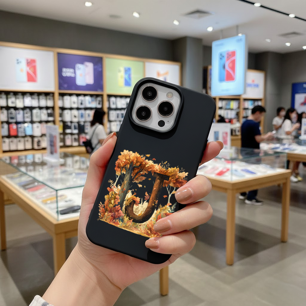 Fall Leaves Wooden Letter J iPhone 16 Pro Max Case