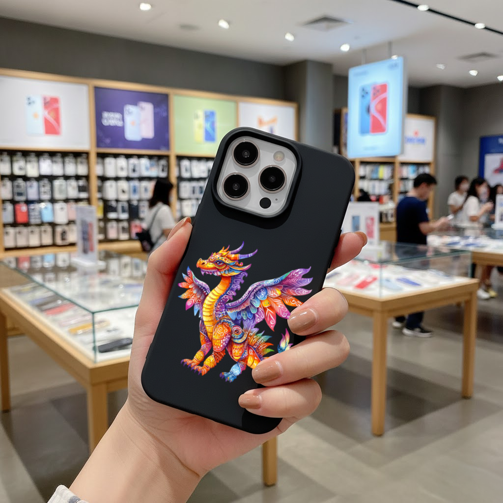 Vibrant Rainbow Mythical Dragon iPhone 16 Pro Max Case