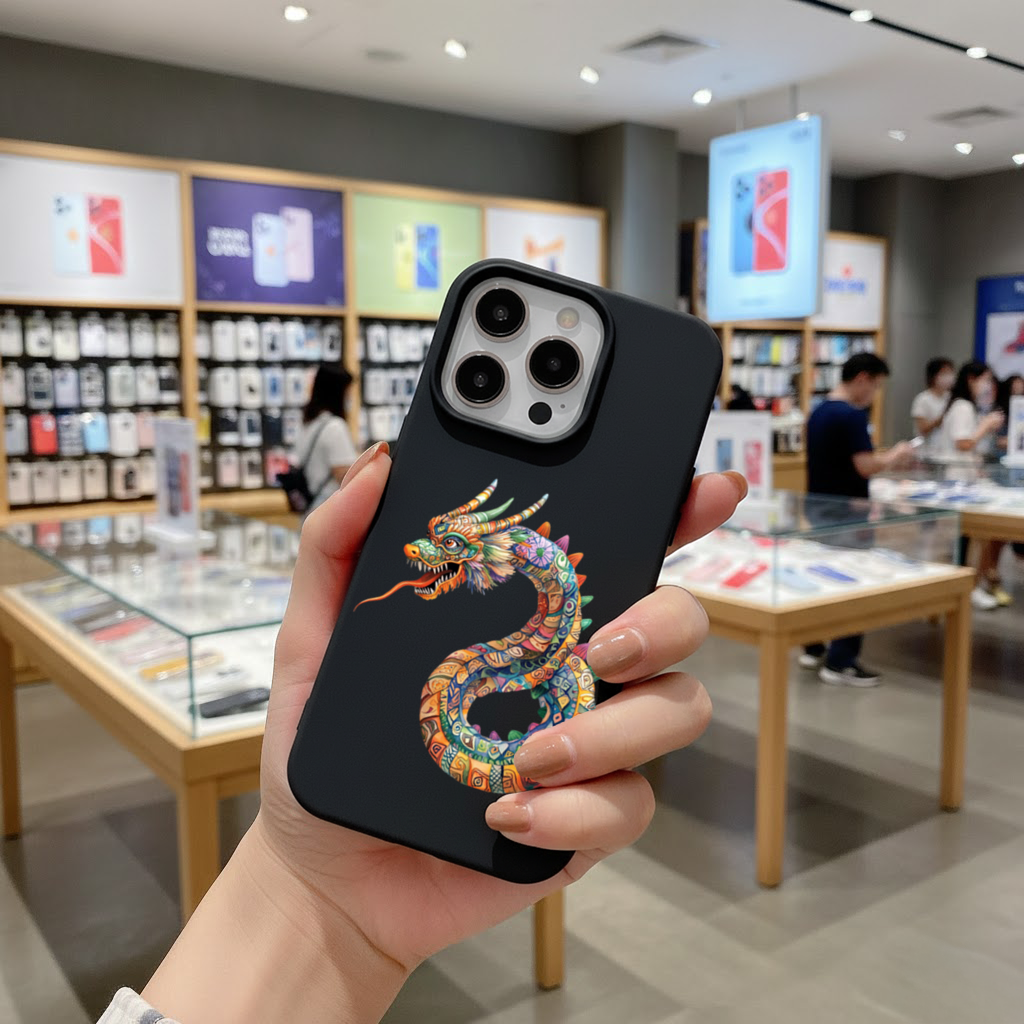 Colorful Mosaic Chinese Dragon iPhone 16 Pro Max Case