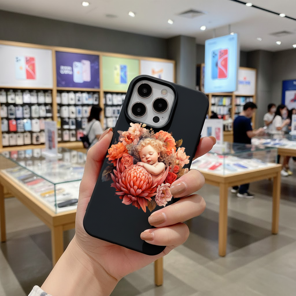 Ethereal Cottagecore Sleeping Baby iPhone 16 Pro Max Case
