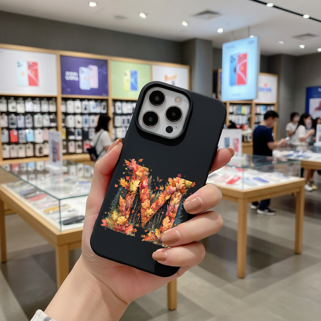 Autumn Letter M With Fall Leaves iPhone 16 Pro Max Case