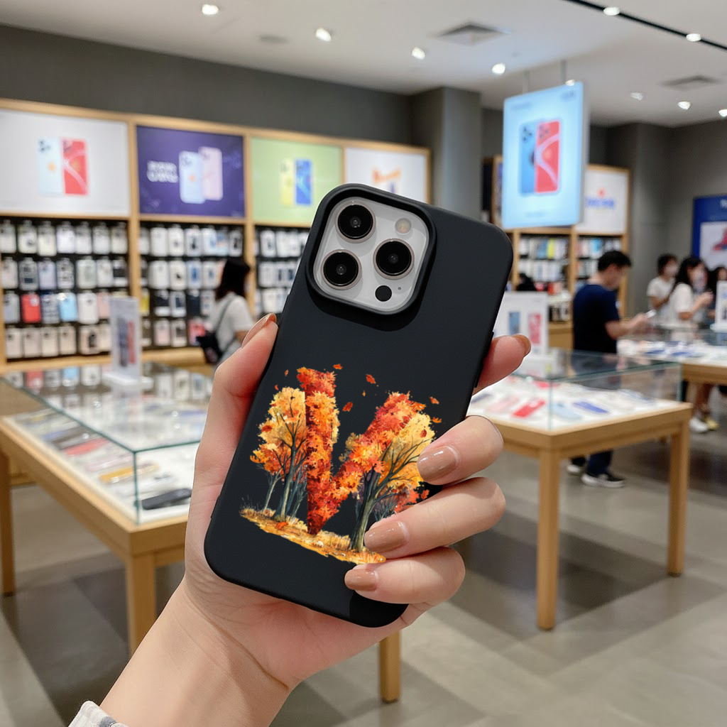 Orange Autumn Forest Letter M iPhone 16 Pro Max Case
