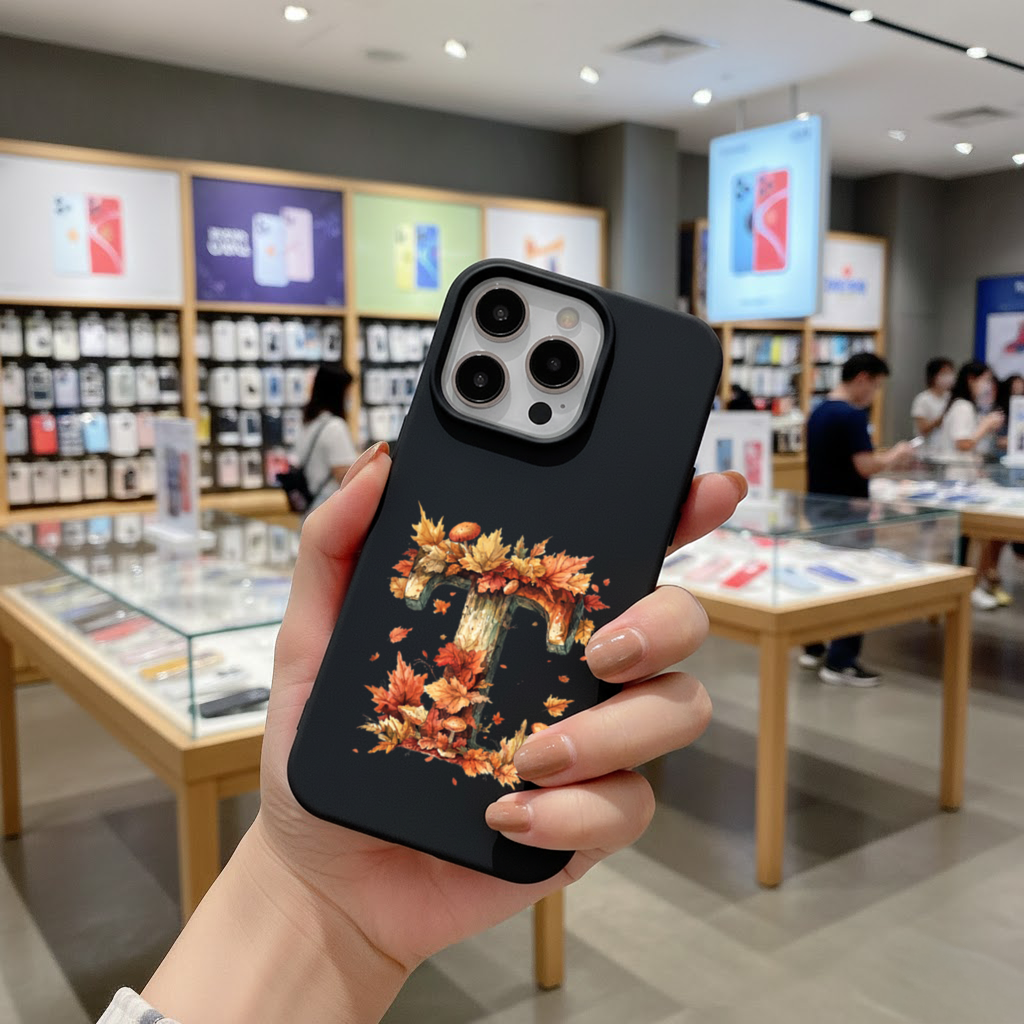 Sonbahar Yapraklı Odunsu T Harfi iPhone 16 Pro Max Kılıfı