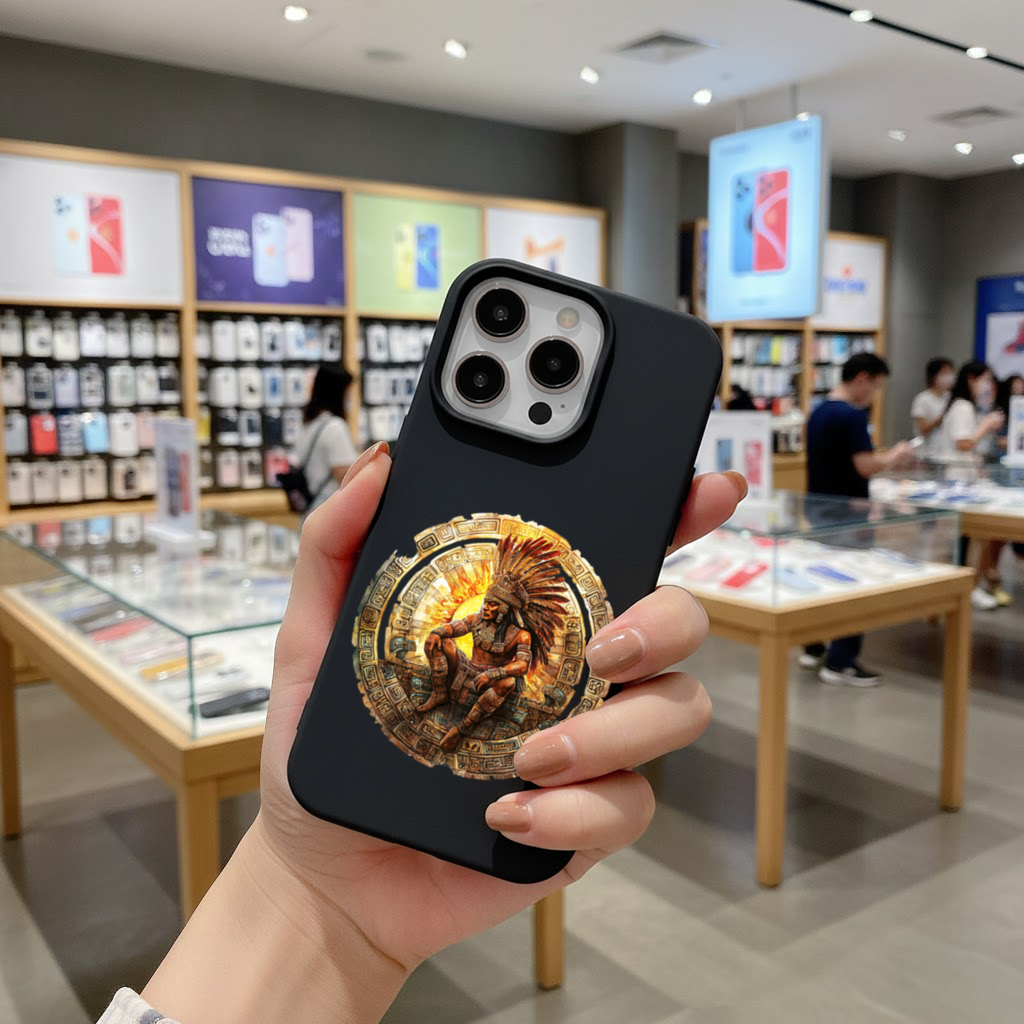 Ancient Aztec Sun Warrior iPhone 16 Pro Max Case