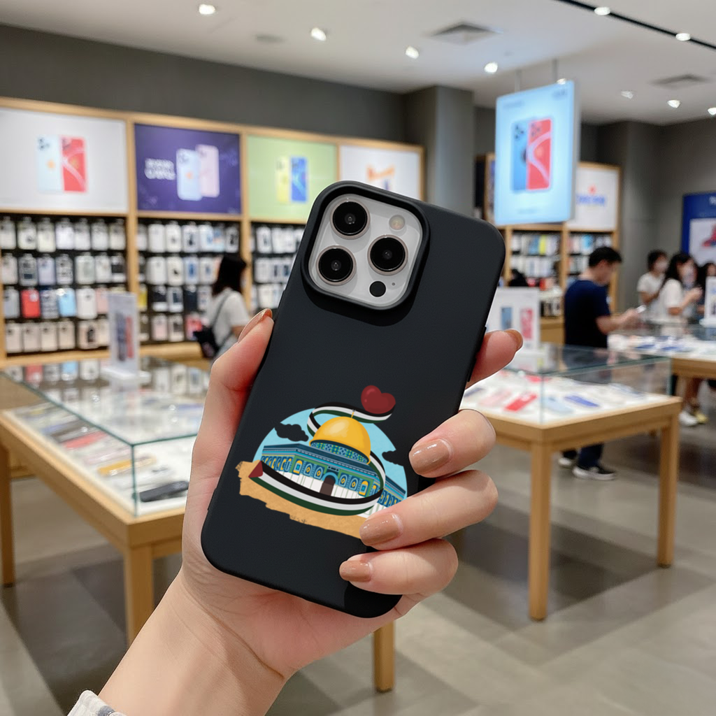 Kubbet-üs Sahra with the Palestinian flag and a heart iPhone 16 Pro Max Case