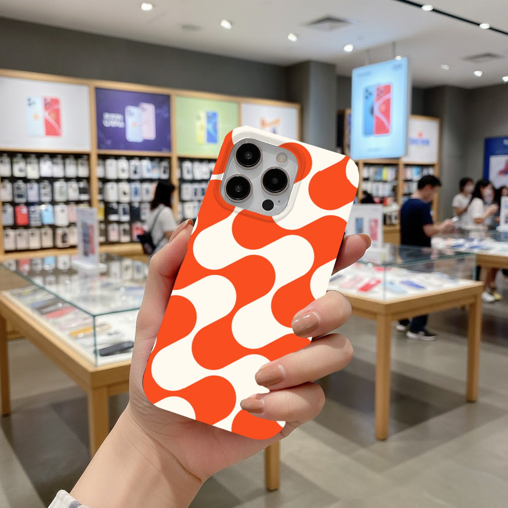 Retro 70s Orange Cream Groovy Curves iPhone 16 Pro Max Case